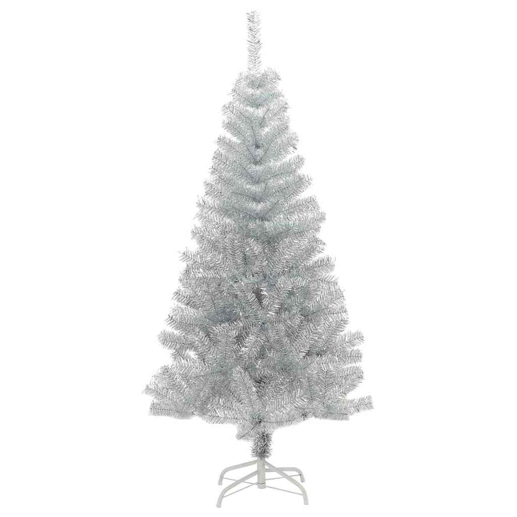 Juletre med 150 LED med stativ sølv 150 cm PET