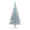 Juletre med 150 LED med stativ sølv 150 cm PET