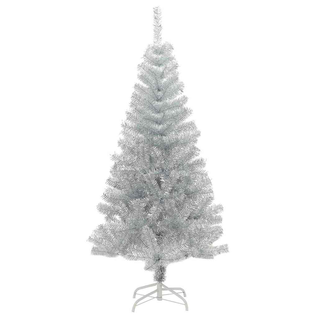 Juletre med 150 LED med stativ sølv 150 cm PET