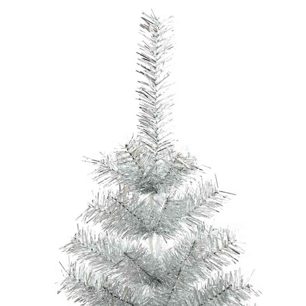Juletre med 300 LED med stativ sølv 180 cm PET