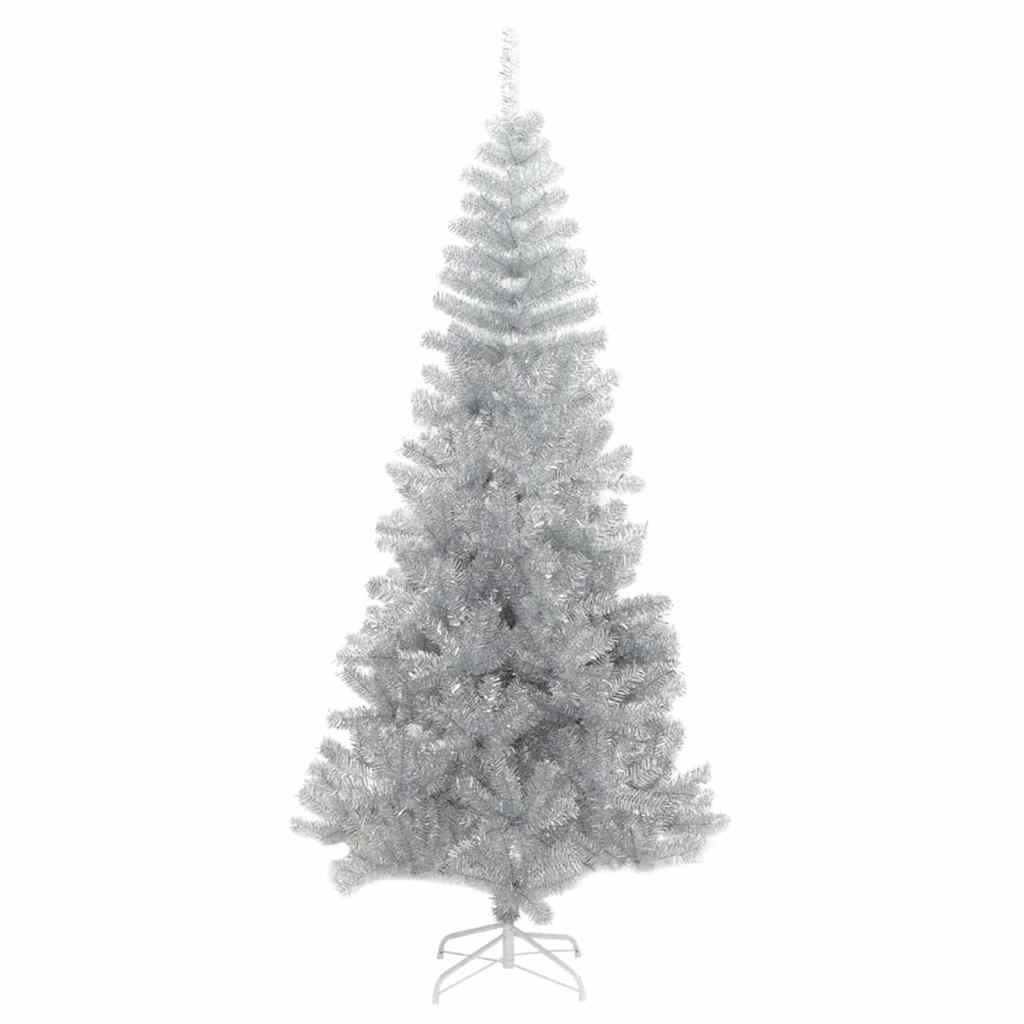 Juletre med 300 LED med stativ sølv 180 cm PET