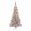 Juletre med 300 LED med stativ sølv 180 cm PET
