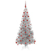 Juletre med 300 LED med stativ sølv 180 cm PET