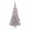 Juletre med 300 LED med stativ sølv 180 cm PET