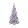 Juletre med 300 LED med stativ sølv 180 cm PET