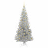 Juletre med 300 LED med stativ sølv 210 cm PET