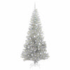 Juletre med 300 LED med stativ sølv 210 cm PET