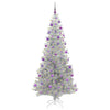 Juletre med 300 LED med stativ sølv 210 cm PET