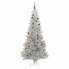 Juletre med 300 LED med stativ sølv 210 cm PET