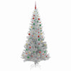 Juletre med 300 LED med stativ sølv 210 cm PET