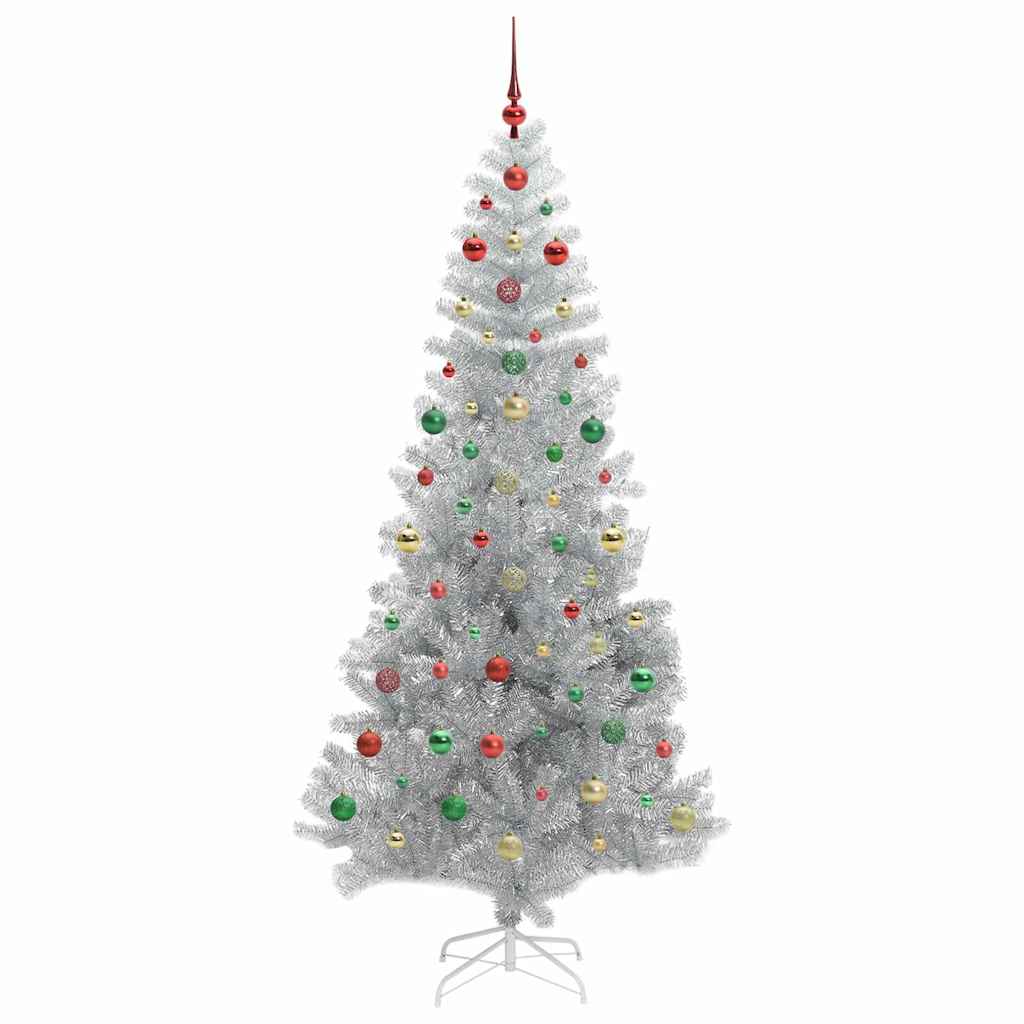 Juletre med 300 LED med stativ sølv 240 cm PET
