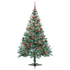 Kunstig juletre med 150 LED med stativ grønn 150 cm PVC og stål