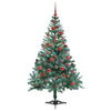 Kunstig juletre med 150 LED med stativ grønn 150 cm PVC og stål