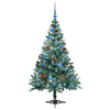 Kunstig juletre med 150 LED med stativ grønn 150 cm PVC og stål