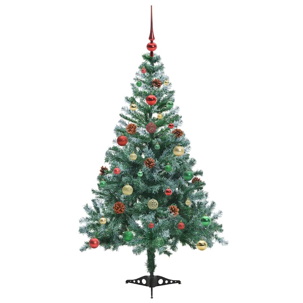 Kunstig juletre med 150 LED med stativ grønn 150 cm PVC og stål
