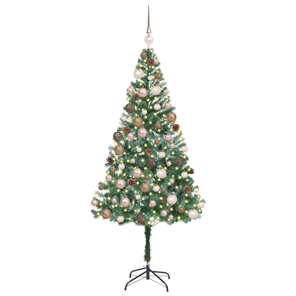 Kunstig juletre med 300 LED med stativ grønn 180 cm PVC og stål