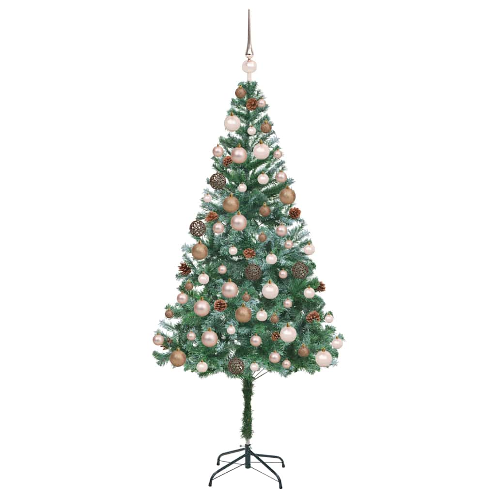 Kunstig juletre med 300 LED med stativ grønn 180 cm PVC og stål