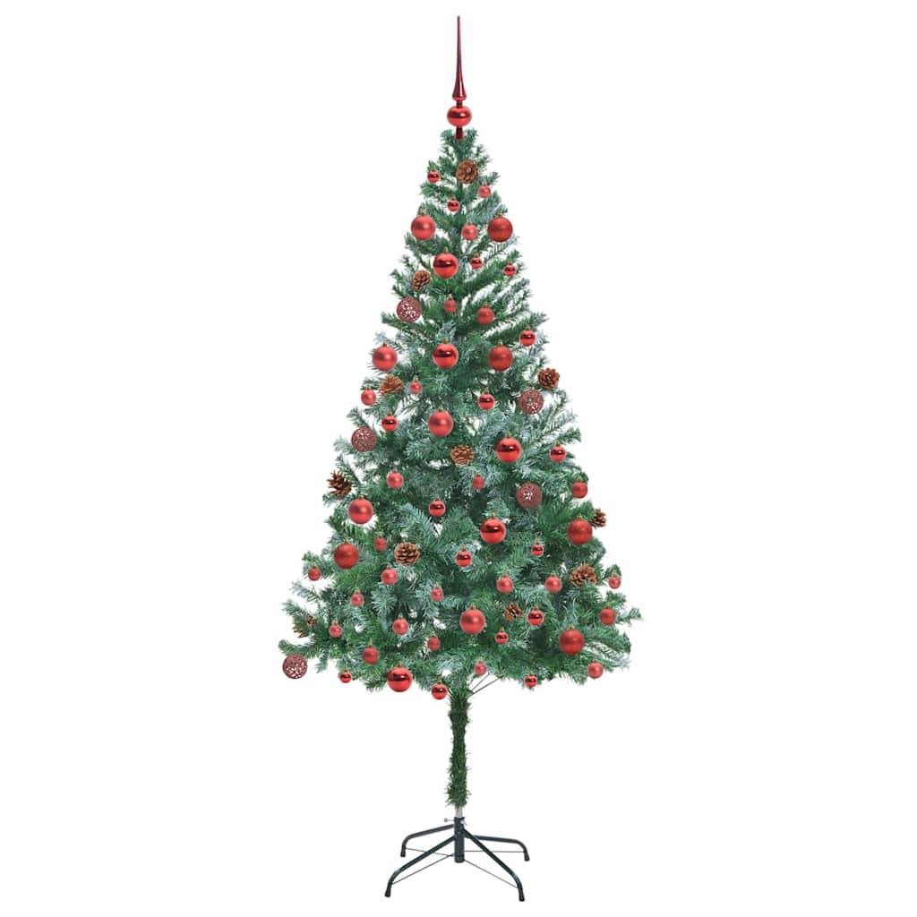 Kunstig juletre med 300 LED med stativ grønn 180 cm PVC og stål
