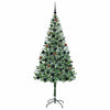 Kunstig juletre med 300 LED med stativ grønn 180 cm PVC og stål