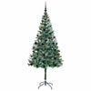 Kunstig juletre med 300 LED med stativ grønn 180 cm PVC og stål