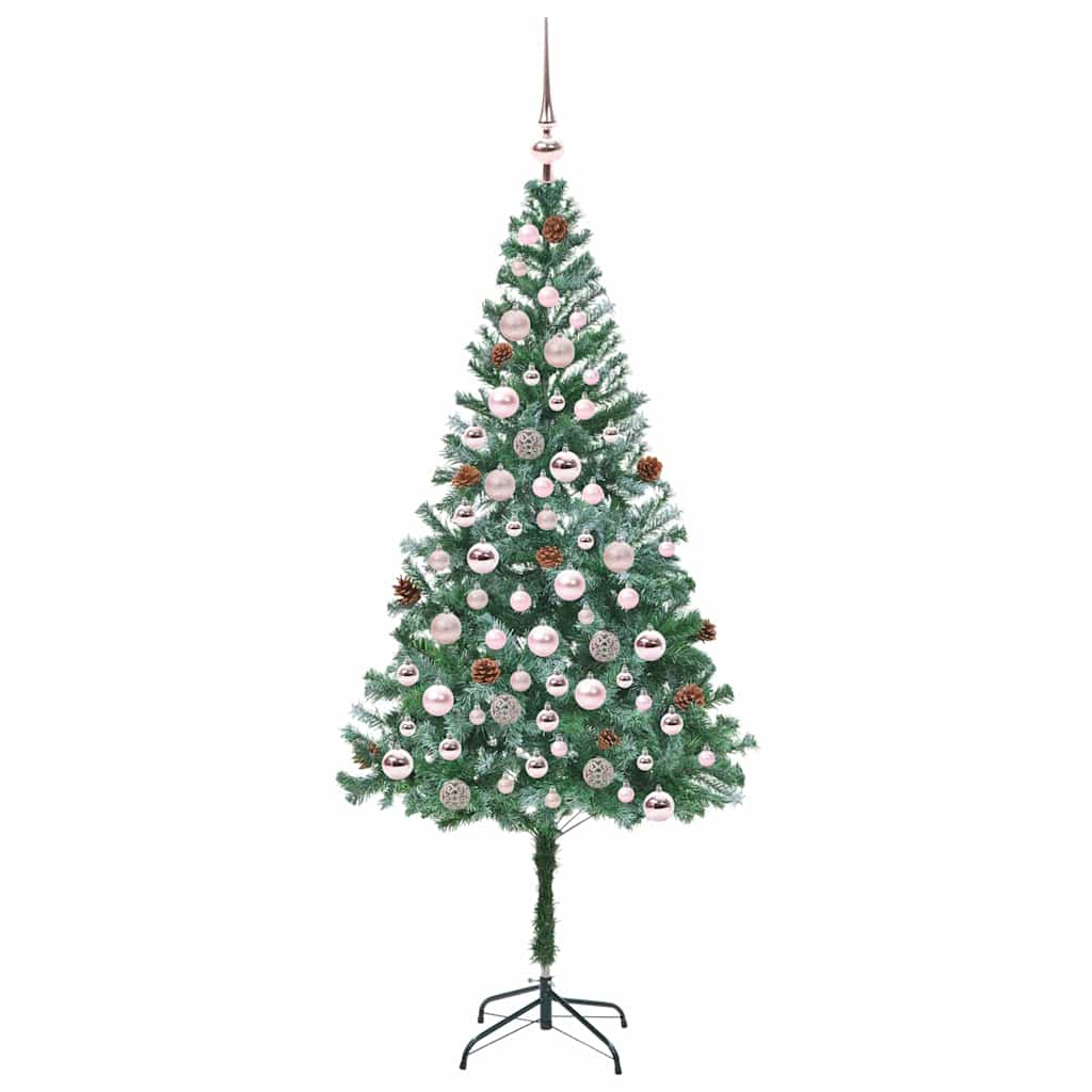 Kunstig juletre med 300 LED med stativ grønn 180 cm PVC og stål
