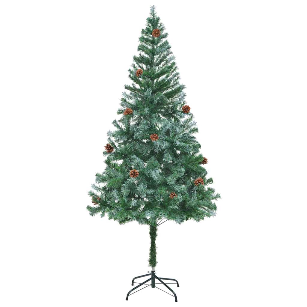Kunstig juletre med 300 LED med stativ grønn 180 cm PVC og stål