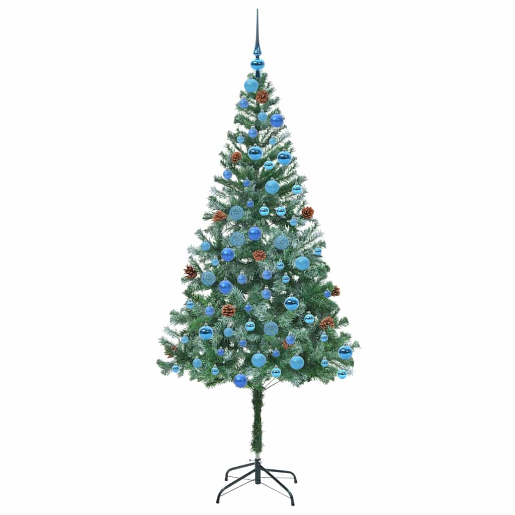 Kunstig juletre med 300 LED med stativ grønn 180 cm PVC og stål