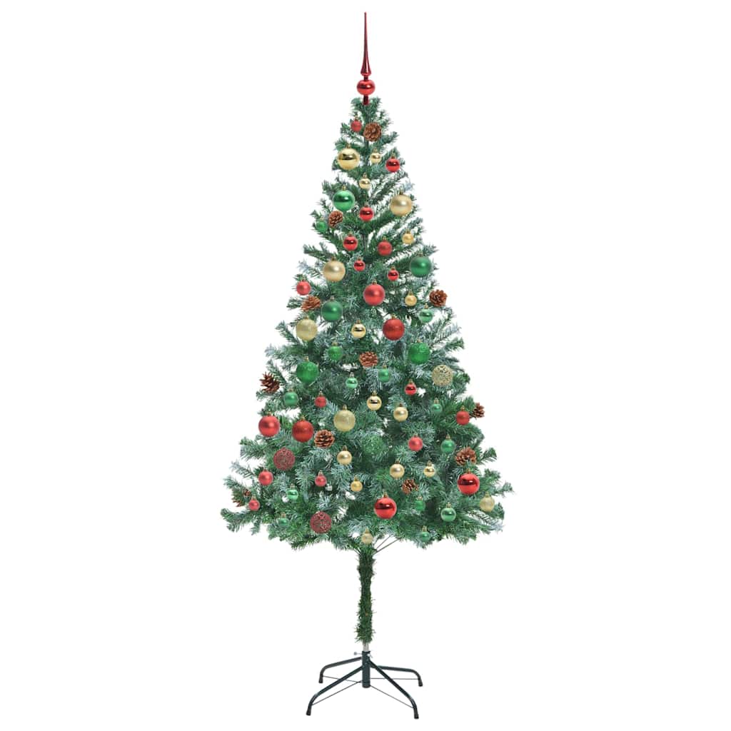 Kunstig juletre med 300 LED med stativ grønn 180 cm PVC og stål