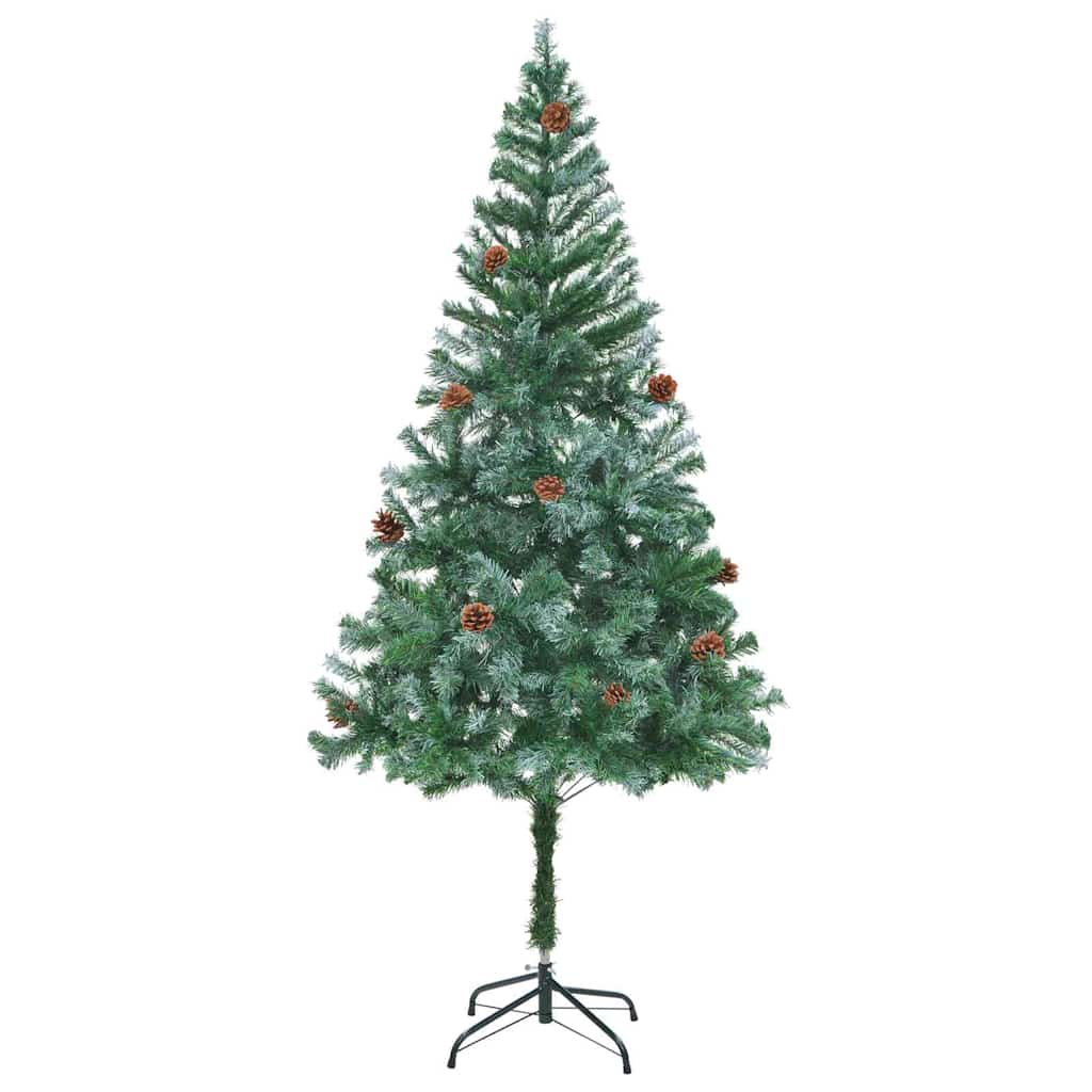 Kunstig juletre med 300 LED med stativ grønn 180 cm PVC og stål