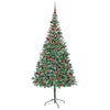 Kunstig juletre med 300 LED med stativ grønn 210 cm PVC og stål