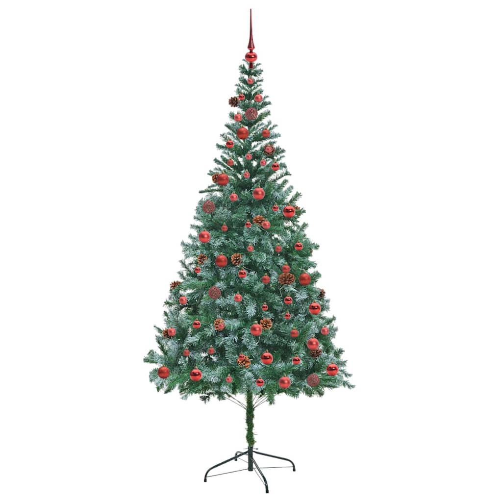 Kunstig juletre med 300 LED med stativ grønn 210 cm PVC og stål