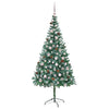 Kunstig juletre med 300 LED med stativ grønn 210 cm PVC og stål