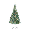 Kunstig juletre med 300 LED med stativ grønn 210 cm PVC og stål