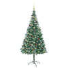 Kunstig juletre med 300 LED med stativ grønn 210 cm PVC og stål