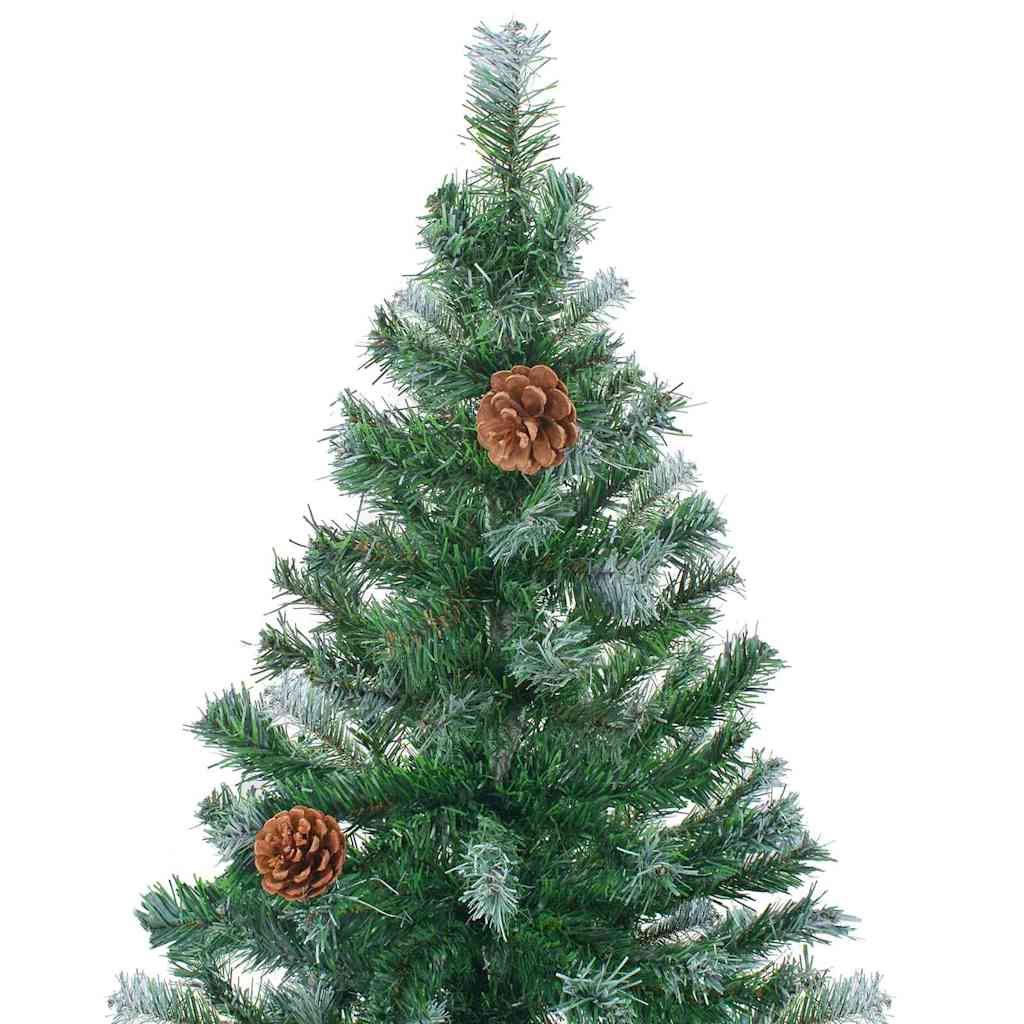Kunstig juletre med 300 LED med stativ grønn 210 cm PVC og stål
