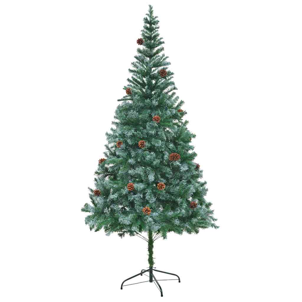 Kunstig juletre med 300 LED med stativ grønn 210 cm PVC og stål