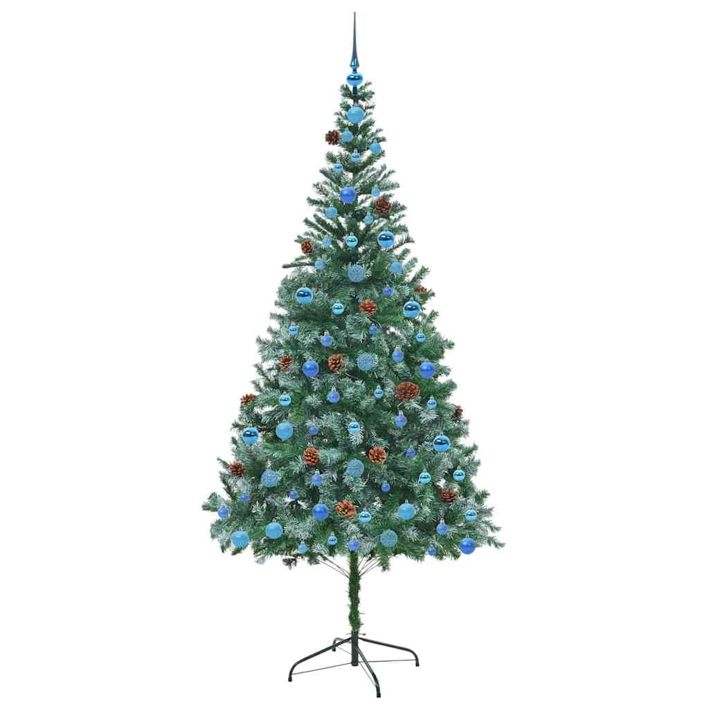 Kunstig juletre med 300 LED med stativ grønn 210 cm PVC og stål