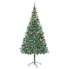 Kunstig juletre med 300 LED med stativ grønn 210 cm PVC og stål
