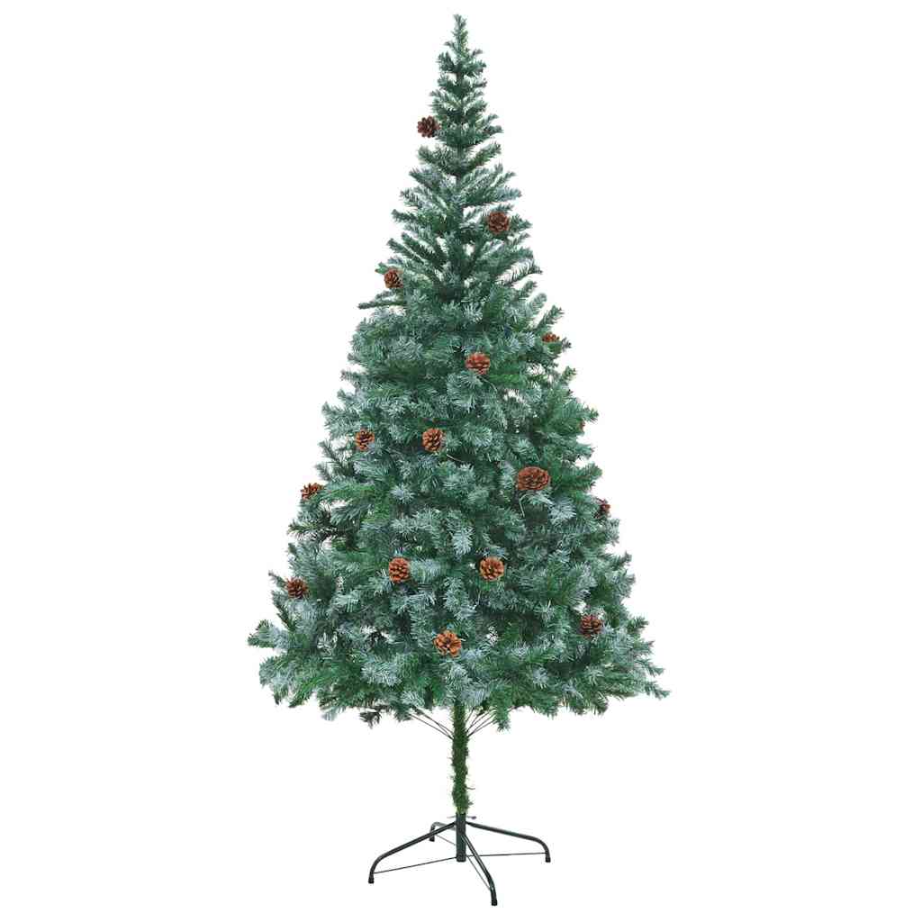Kunstig juletre med 300 LED med stativ grønn 210 cm PVC og stål