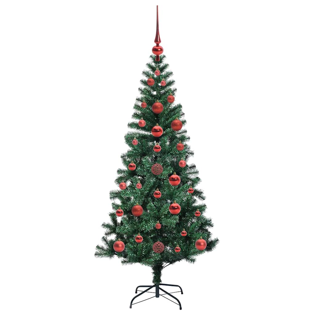 Kunstig Forhåndsopplyst Juletre grønn 120 cm PVC og metall