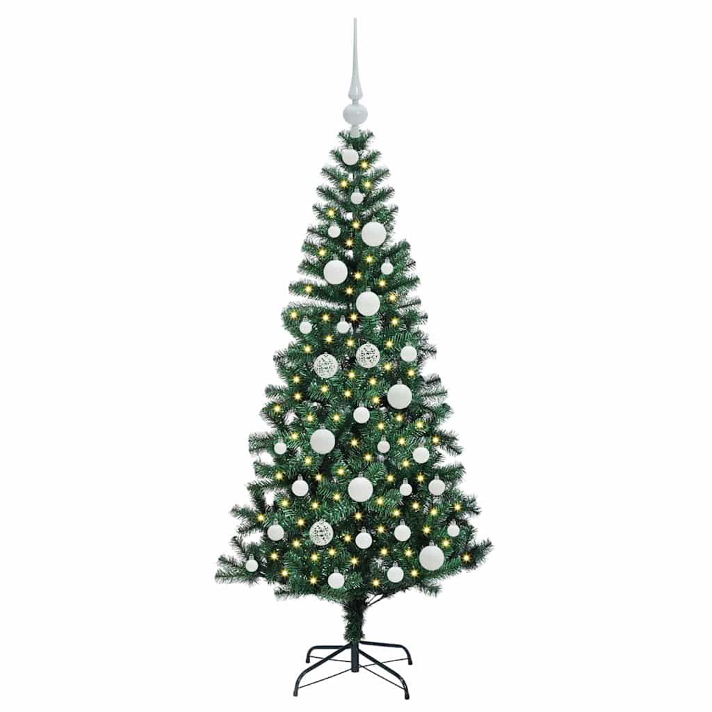 Kunstig Forhåndsopplyst Juletre grønn 120 cm PVC og metall