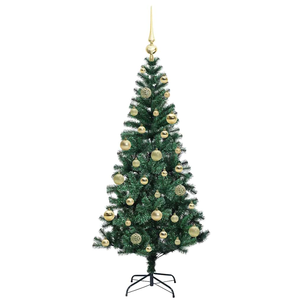 Kunstig Forhåndsopplyst Juletre grønn 120 cm PVC og metall
