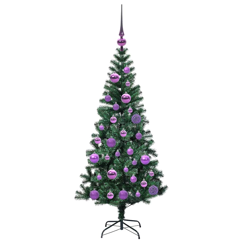 Kunstig Forhåndsopplyst Juletre grønn 120 cm PVC og metall