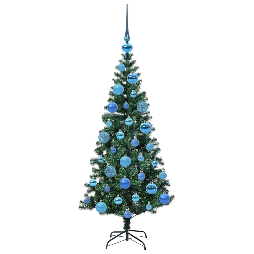 Kunstig Forhåndsopplyst Juletre grønn 120 cm PVC og metall
