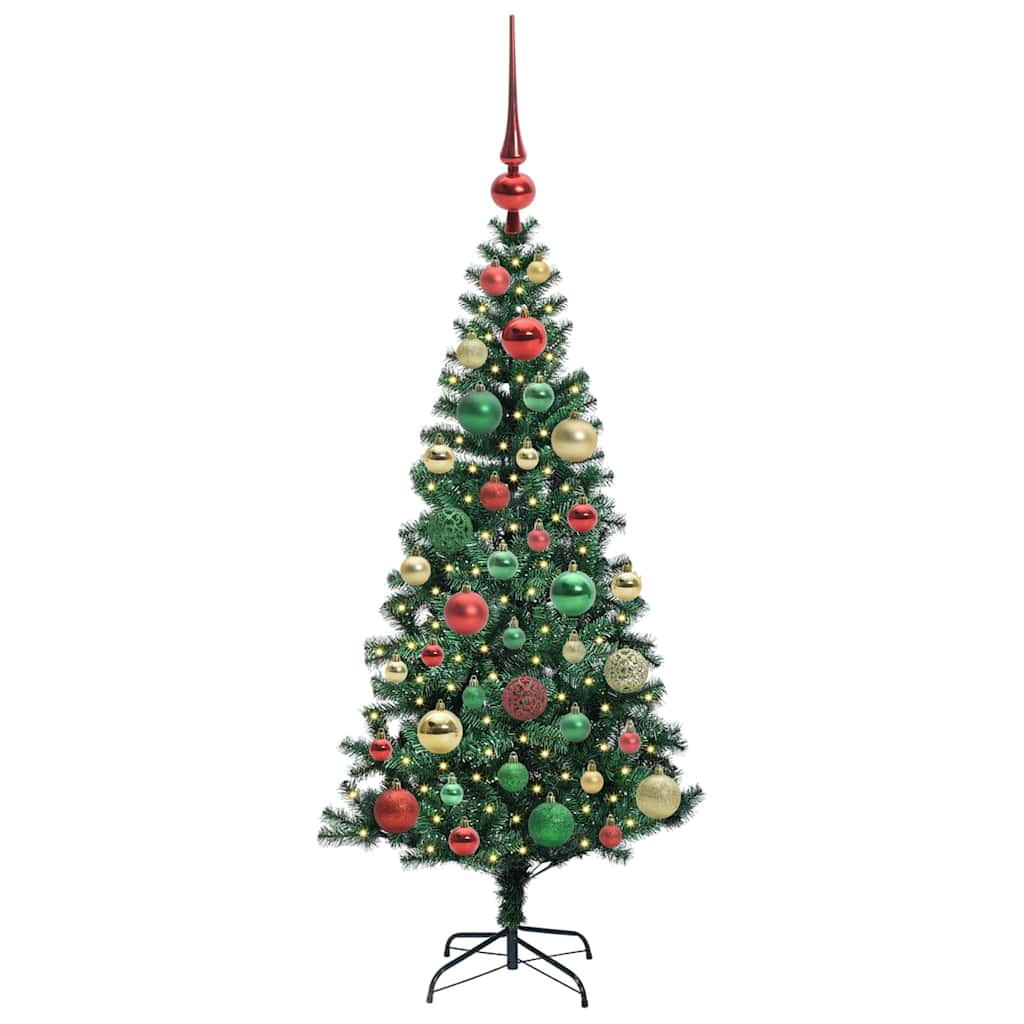 Kunstig Forhåndsopplyst Juletre grønn 120 cm PVC og metall