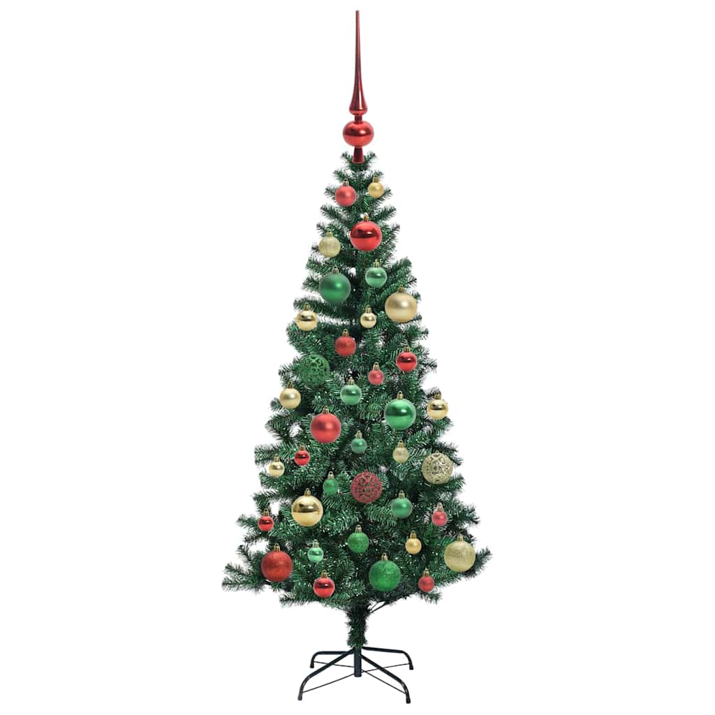 Kunstig Forhåndsopplyst Juletre grønn 120 cm PVC og metall