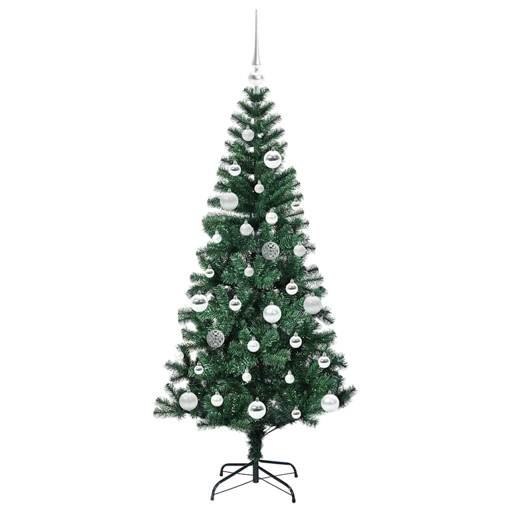 Kunstig Forhåndsopplyst Juletre grønn 150 cm PVC og metall