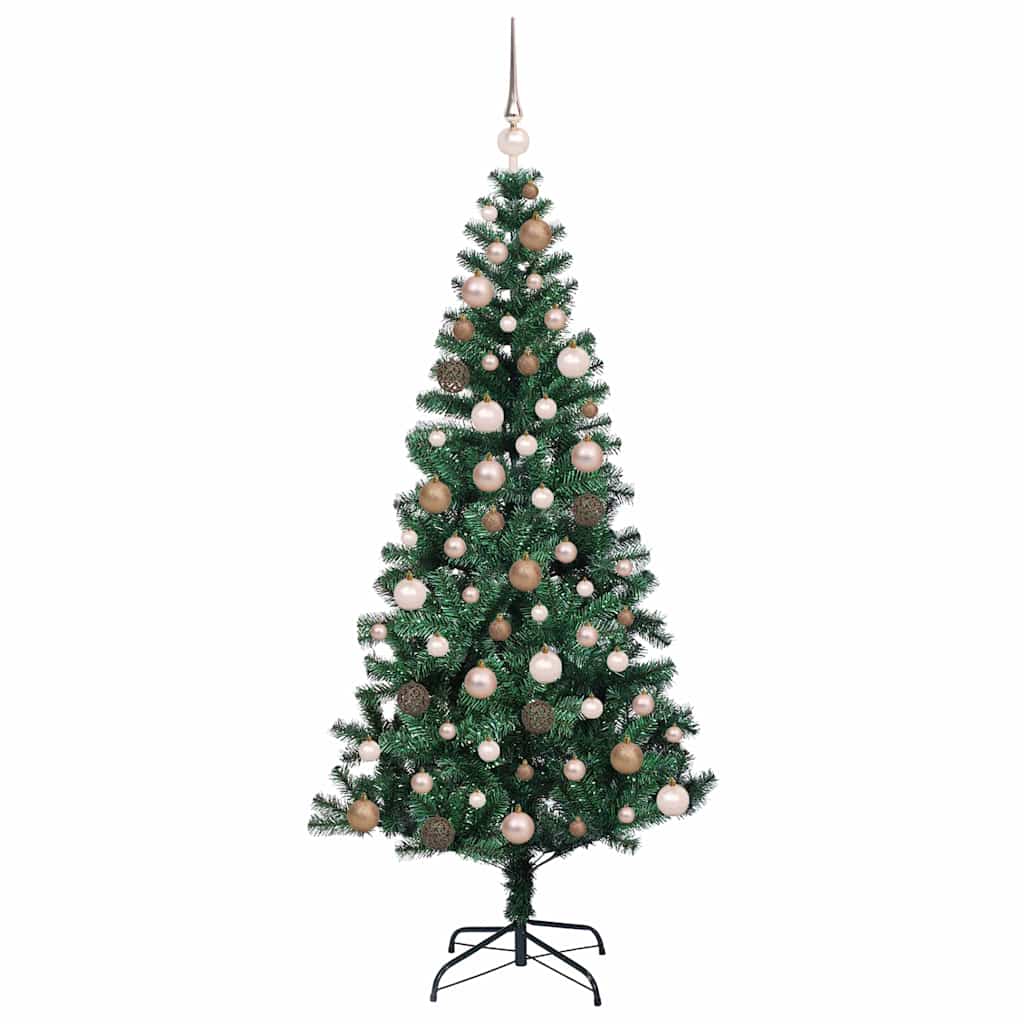 Kunstig Forhåndsopplyst Juletre grønn 180 cm PVC og metall