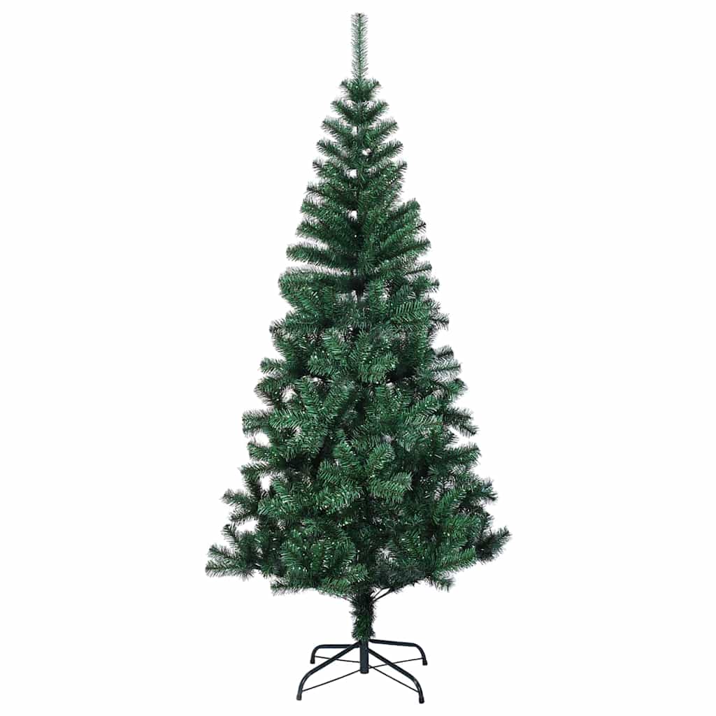 Kunstig Forhåndsopplyst Juletre grønn 180 cm PVC og metall