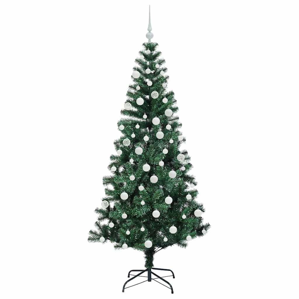 Kunstig Forhåndsopplyst Juletre grønn 180 cm PVC og metall